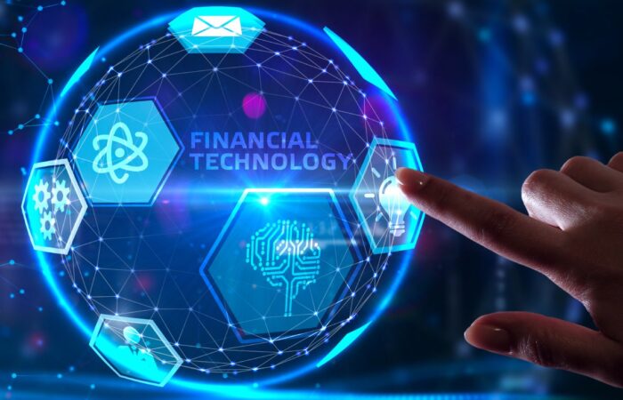 Holograma con la palabra Financial Technology