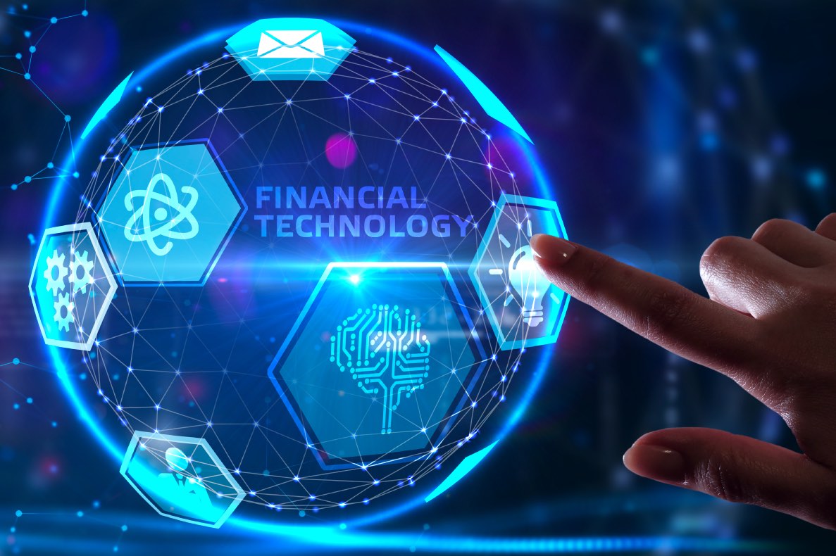 Holograma con la palabra Financial Technology